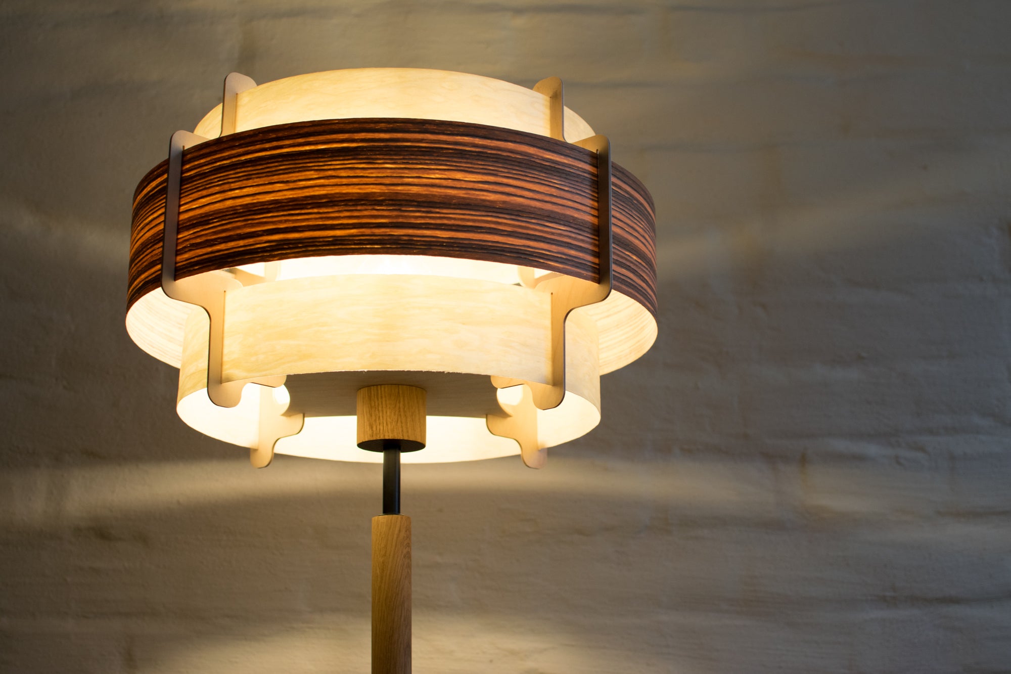 Tripod Floor Lamp Tripod Retro 60s-70s Design Wood Flower Tripod Floor Lamp Wood Flower Standard Lamp Veneer Maple