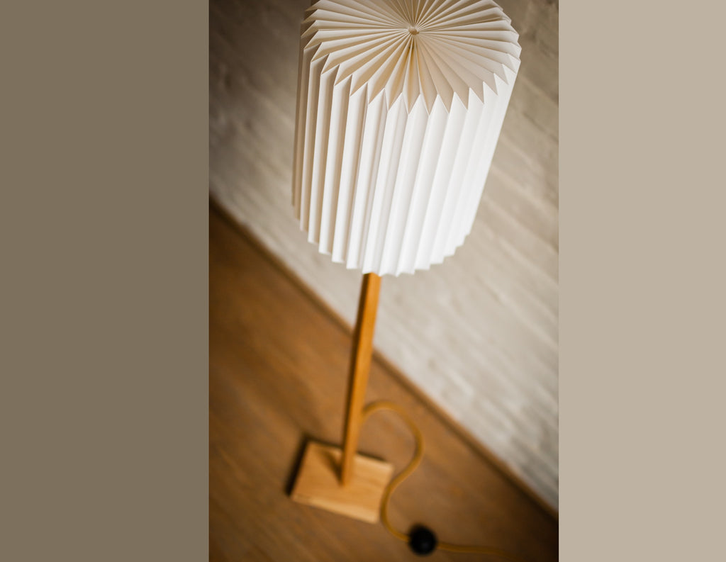 Stehlampe Eiche/Buche Origami – japandi style lampe