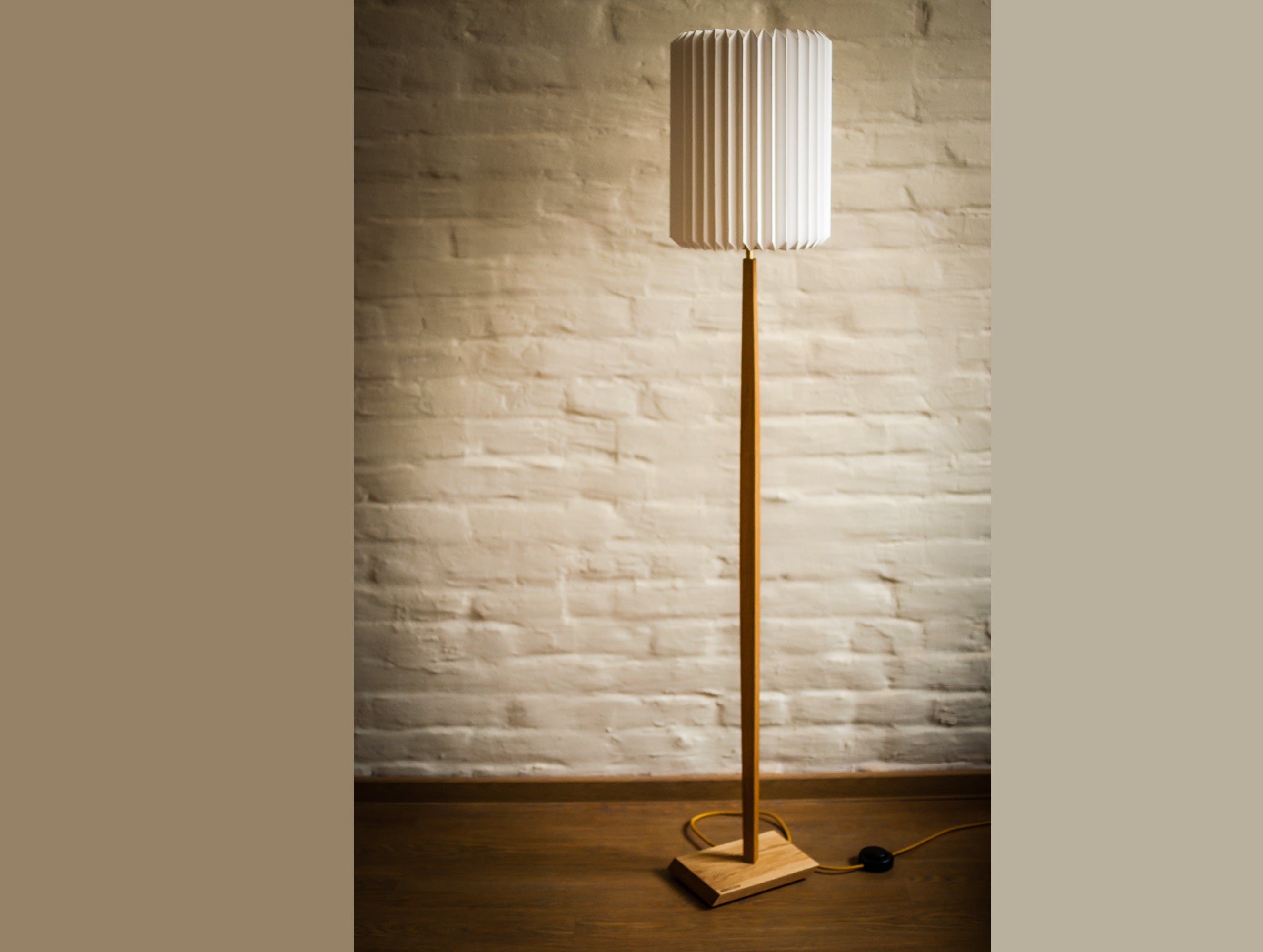 Stehlampe Eiche/Buche Origami – japandi style lampe